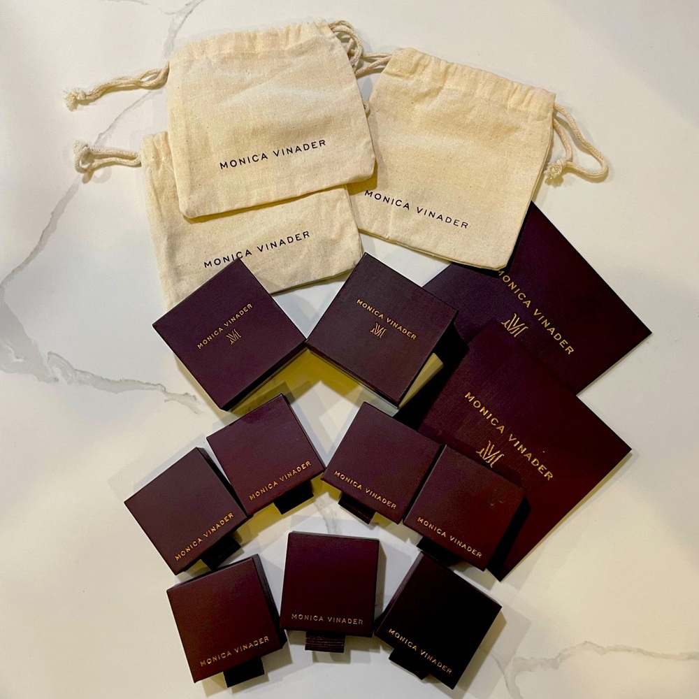 Bundle of Monica Vinader boxes & pouches
